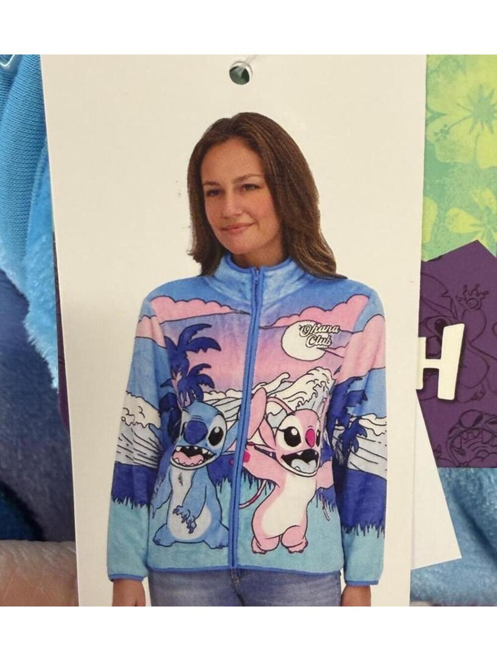 Stitch & Angel Fleece Zip Up Jacket Adult XL Extra Large